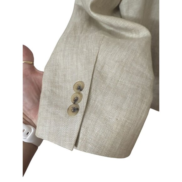 Alan Flusser 100% Linen Men's Sport Coat Jacket Beige Neutral Summer - Picture 7 of 12